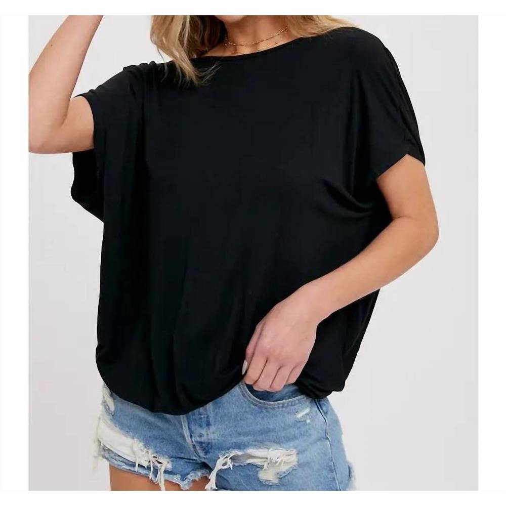 NEW BLUIVY twisted back with t-strap jersey top in black